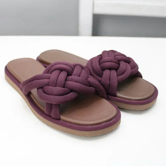 Rothy's Women's The Summer Sandals Purple Blackberry Braided Knot Size 6.5 NWT - Picture 2 of 8